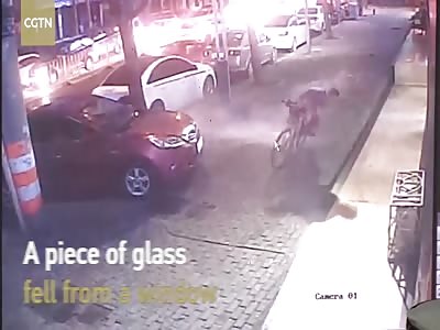  Man goes into coma after being struck by falling glass