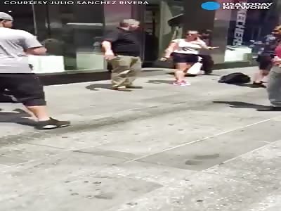 one dead as car hits crowd in Times Square