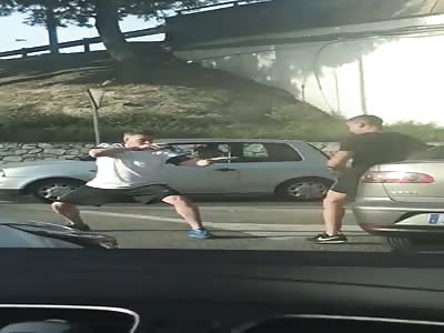 Street fighting in Malaga Las Lagunas 