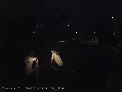 Lighting Bolt Hits Parking Lot