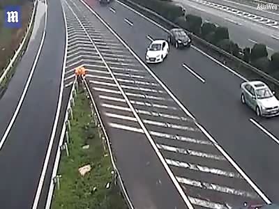 Reckless driver causes lorry to crash after cutting over a motorway