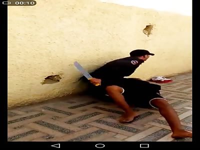 police arrest boy with very big knife