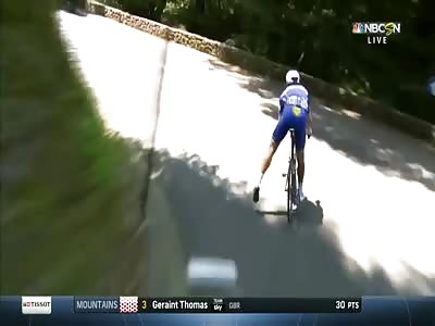 CYCLIST GOES SUPERMAN IN TOUR DE FRANCE