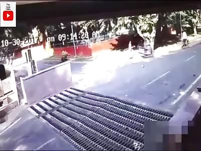 Scorpio car accident capture in cctv