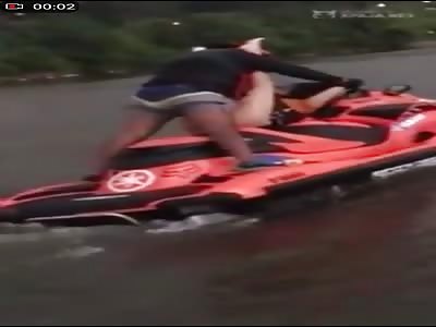 fucking in rever on board of jet sky