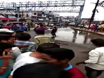 aftermath of mother and son killed by bus accident