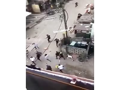 Gunshots rent the air during a street fight, yesterday, in Bariga, Lag