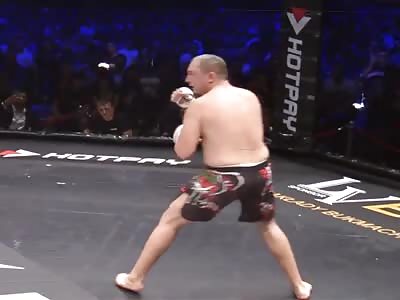 Ouch! And he fell straight on it too! Shit that's gotta hurt