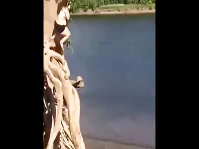 A fat broad and a Tarzan rope...