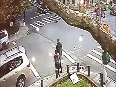 Car Runs Red Light, Hits Car That Strikes Father & Son