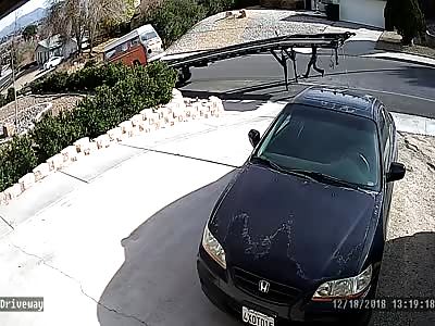 Runaway Trailer Rolls Down Hill 