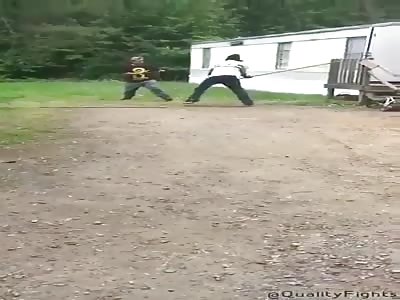 (nice slow motion) of black hitting in the face by pipe