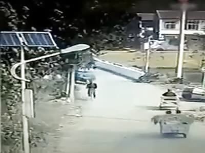 Dog bites a cyclist.