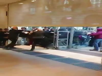 two security guards vs over 150 protester