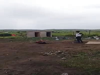 African Man Brutally Beats, Kicks, and Whipped his Wife