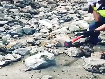 Cocaine even in the stones, the drug was hidden in false stones