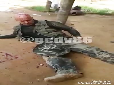 thief in army clothes gets shoot in legs