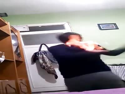 For some strange reason he was very surprised he caught fire