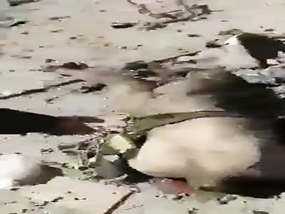 SHATTERED BODY'S AFTER AIR STRIKES OF SYRIAN REGIME ON CIVILIAN 2