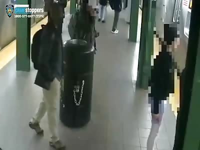 perver approached 18year-old female from behind and touched her vagina