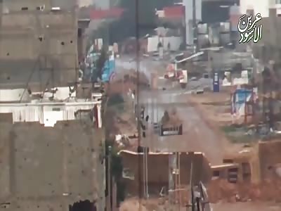 direct hit from heat missile blow up a Syrian regime tank