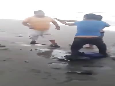 Drunk husband abusing his wife gets hard beating 