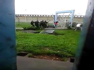 Prison guards  shoot prisoners killing each other's 