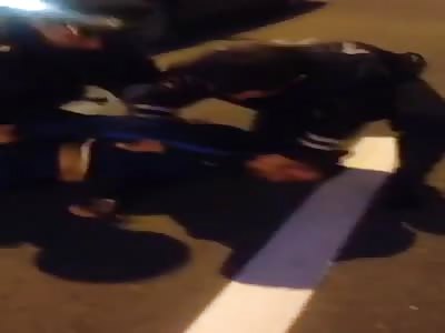 Two Russian police man  against one bad ass