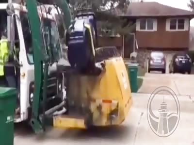 Trash truck an worker burned 