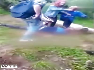 Group of girls torturing innocent young boy