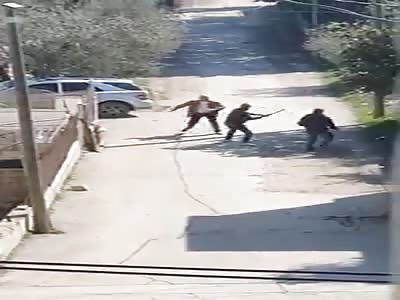 Crazy old man fighting group of young man's 