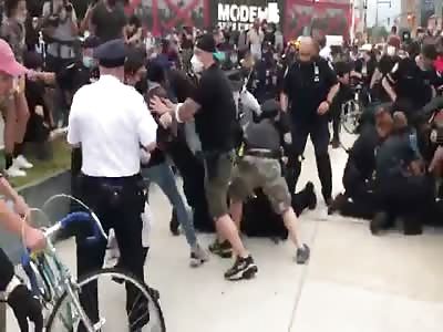 NYPD, rioters clash at Barclays Center in Brooklyn