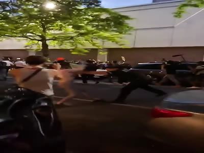 Young woman violently shoved to the ground during confrontation 