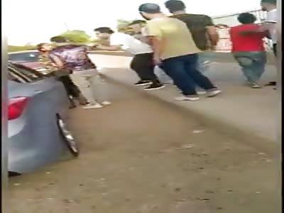 Stupid Egyptian bitch gets pushed.