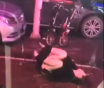 Crazy Bitch Takes Her Clothes Off in Street 