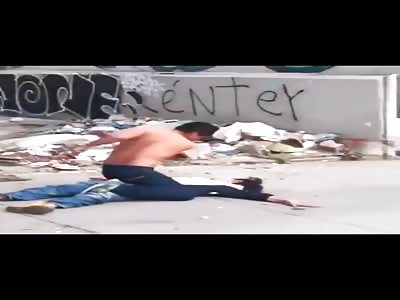 Asshole try to wake his drunk friend 