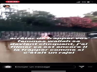 Man filming neighbor beating his wife in street 