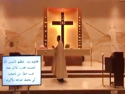 Beirut church during the explosion 