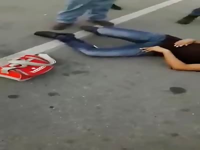 Young man dead in the middle of the street after being stabbed.