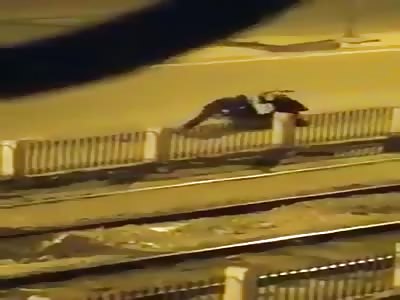 Machete attack in middle of street in Tunisia 