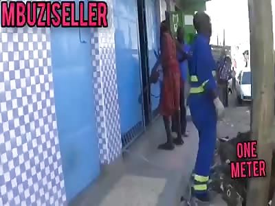 An African enforces social distancing.