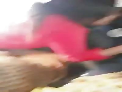 Tunisian police beat man taking his mother to hospital.