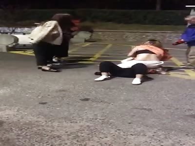 Chinese girl fighting in street 