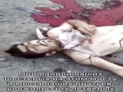 Dead corps of Armenian soldiers all over the road 