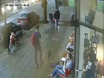 criminal pointed a gun and assaulted customers of a bar