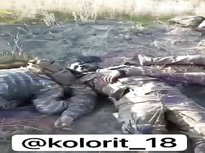 Armenian dead soldiers all over the road 