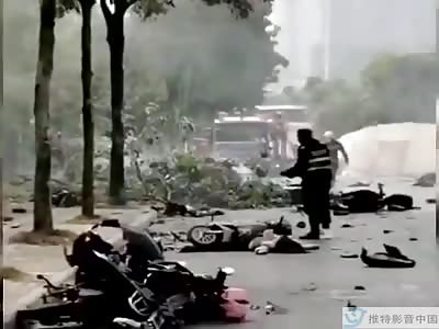 Four dead & six injured after A car crashed into a group of motorc