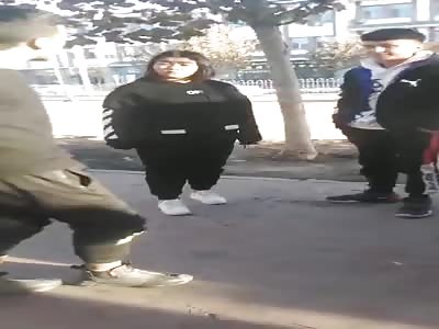 Bottle to the head and brutal beating for loud mouth Chinese bitch 