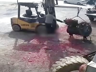 Worker dies in Forklift Accident.