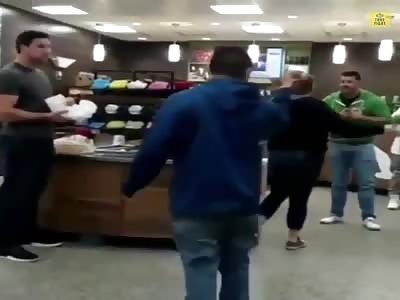 Couple gets hard beating from a pro boxer in restaurant 